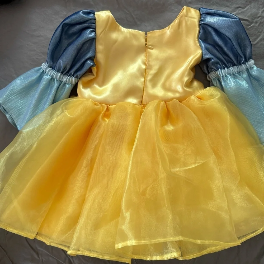 Kids Blue and Yellow Flounder Inspired Princess Costume